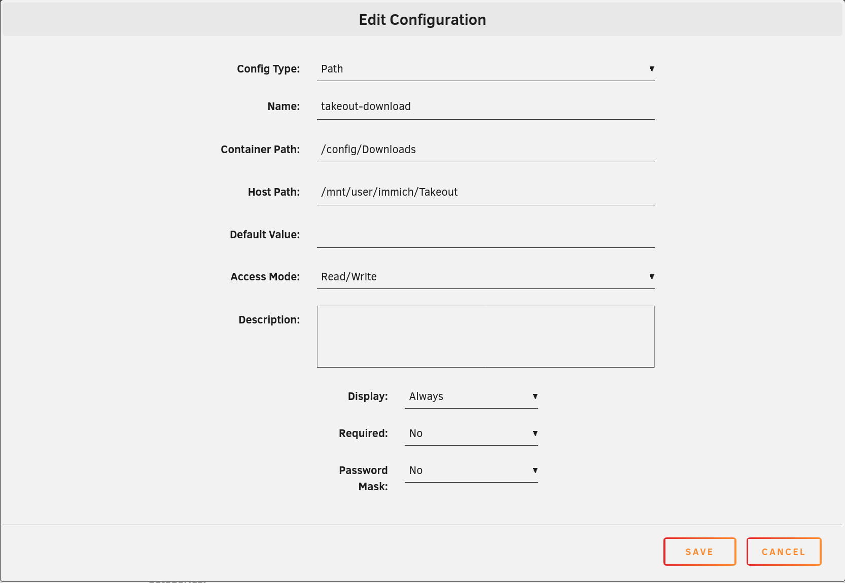 Firefox Template - Edit Configuration